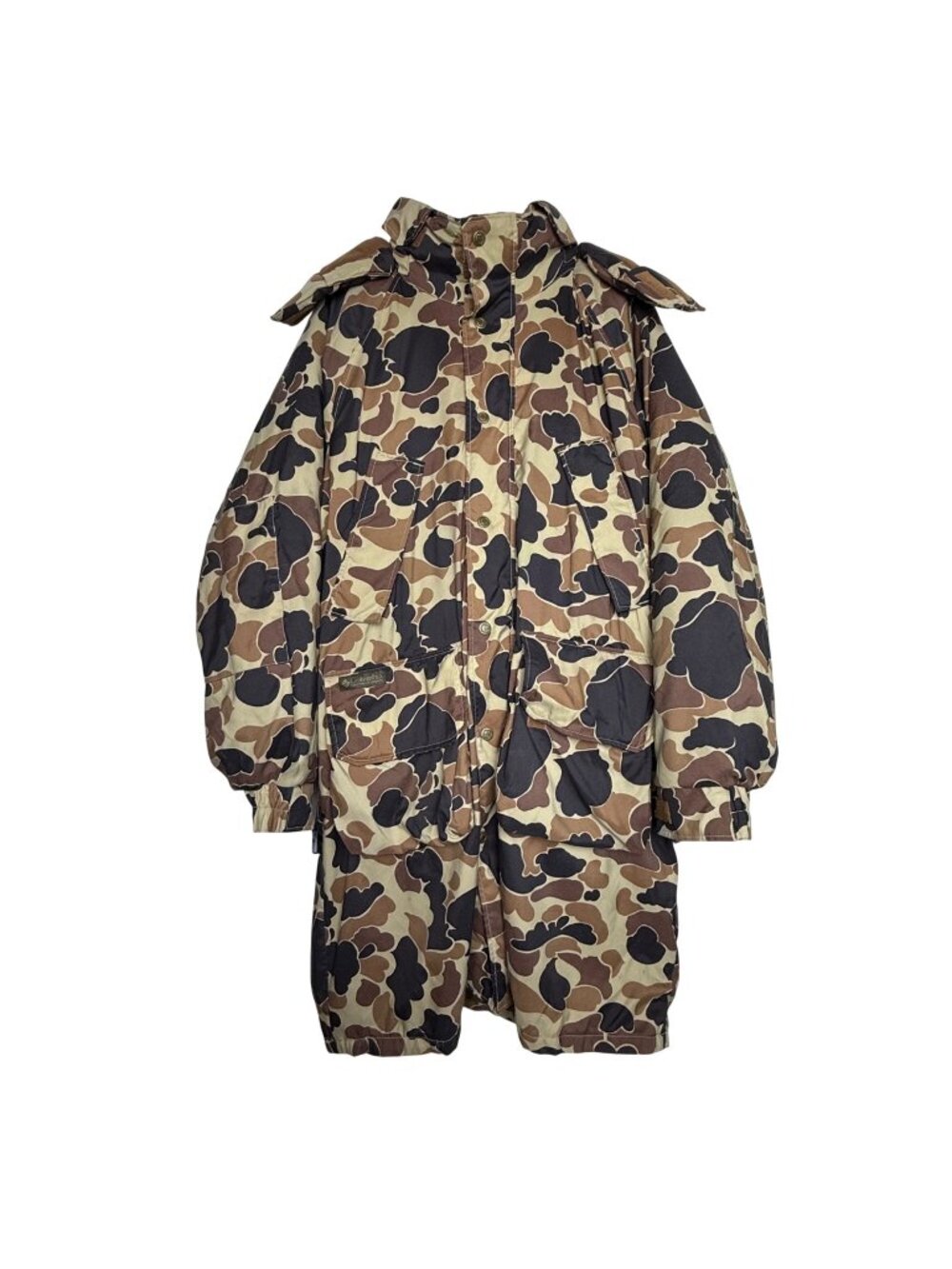 Vintage 90s Columbia Hunting Duck Camo Hooded Lined Jacket Sz XL